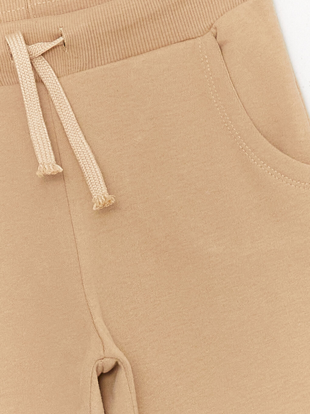 Bej Beli Lastikli Basic Kız Çocuk Eşofman Altı-2