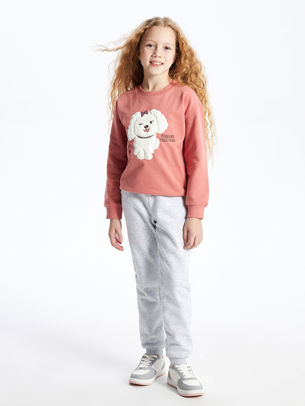 LCW Kids Gri Melanj Beli Lastikli Basic Kız Çocuk Jogger Eşofman Altı - 1