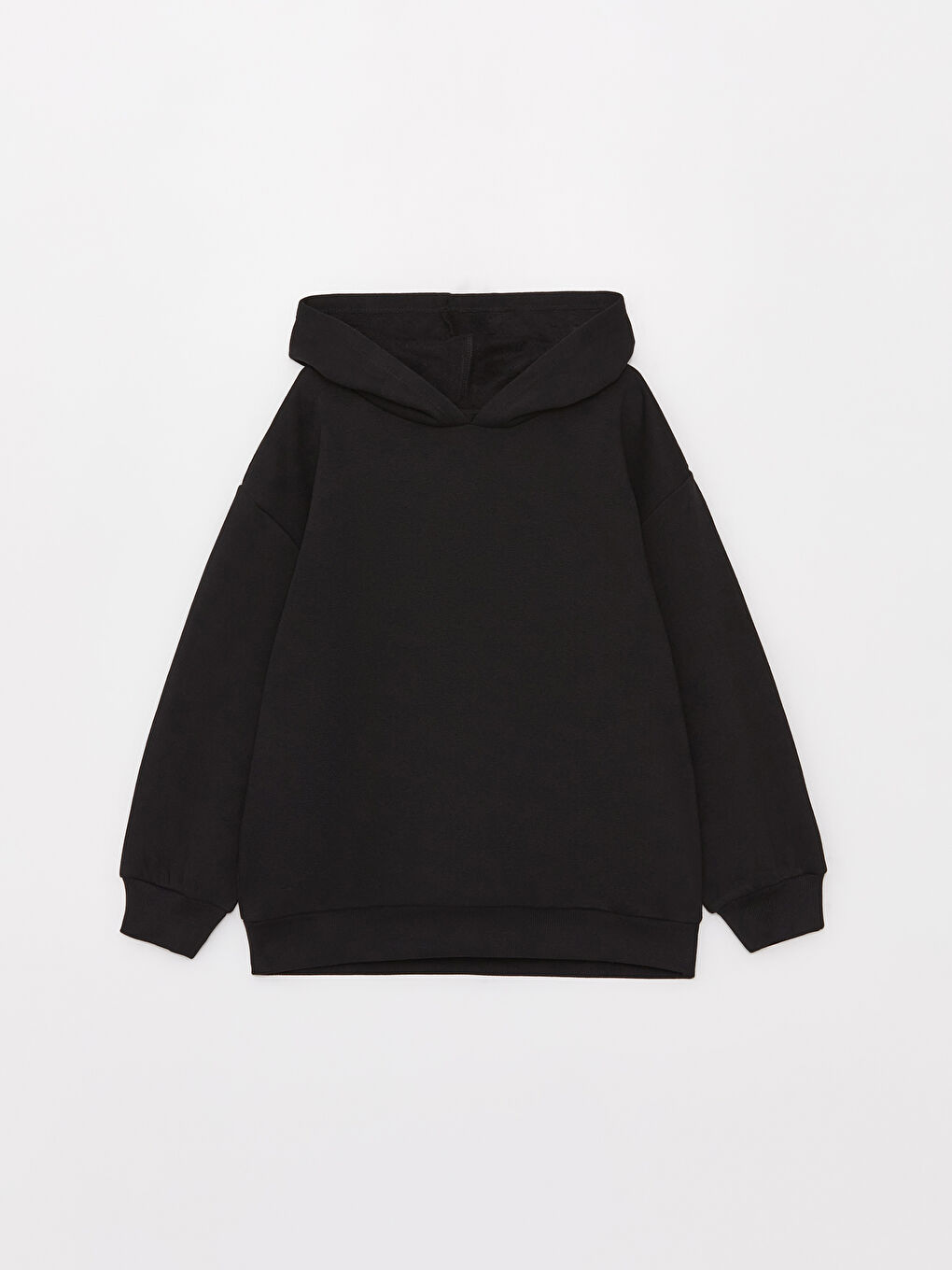 LCW Kids Yeni Siyah Basic Uzun Kollu Kız Çocuk Hoodie