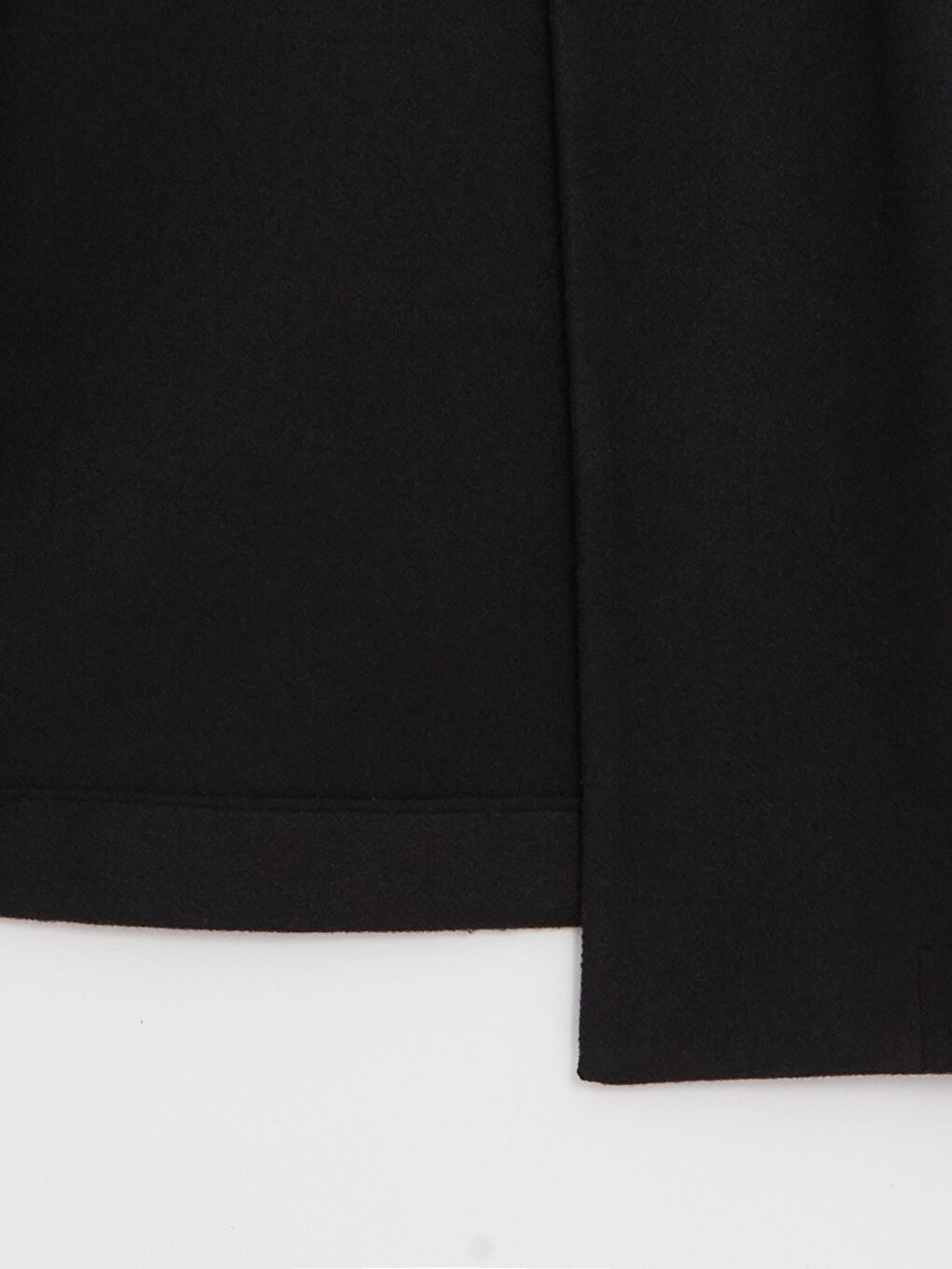 Siyah Ceket Yaka Kadın Kaşe Kaban-9