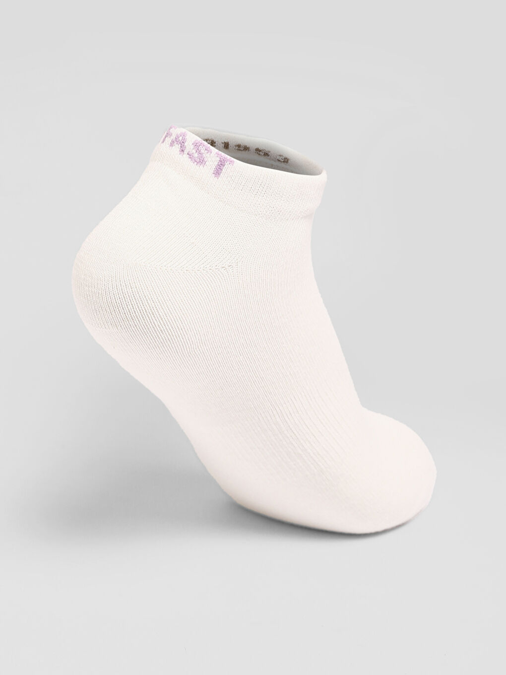 Beyaz Kadın Düz Patik Çorap 5'li-14