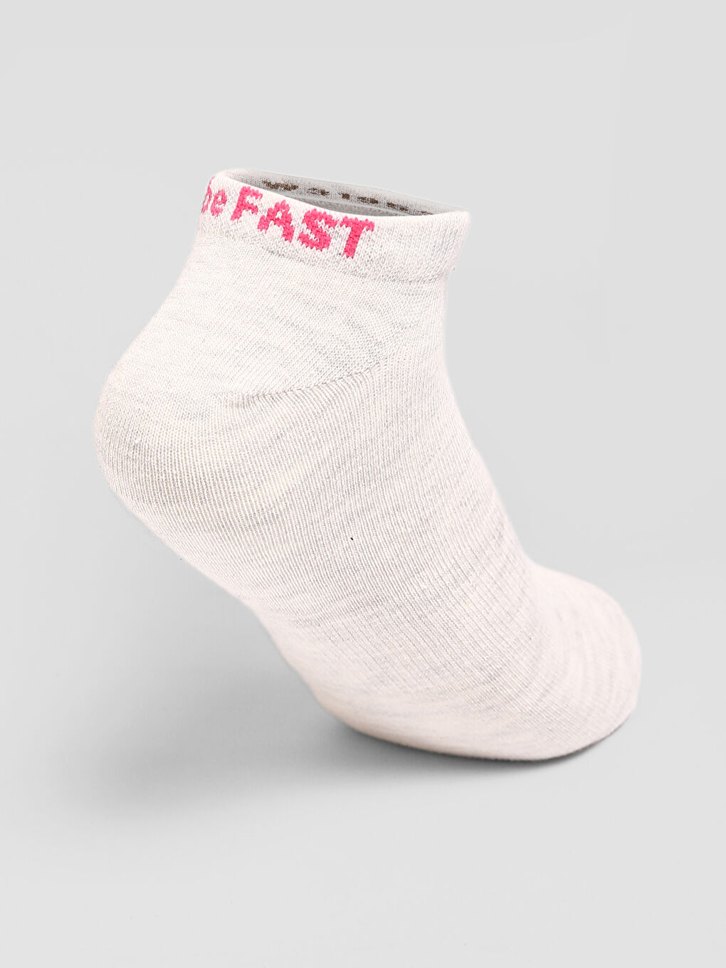 Beyaz Kadın Düz Patik Çorap 5'li-17