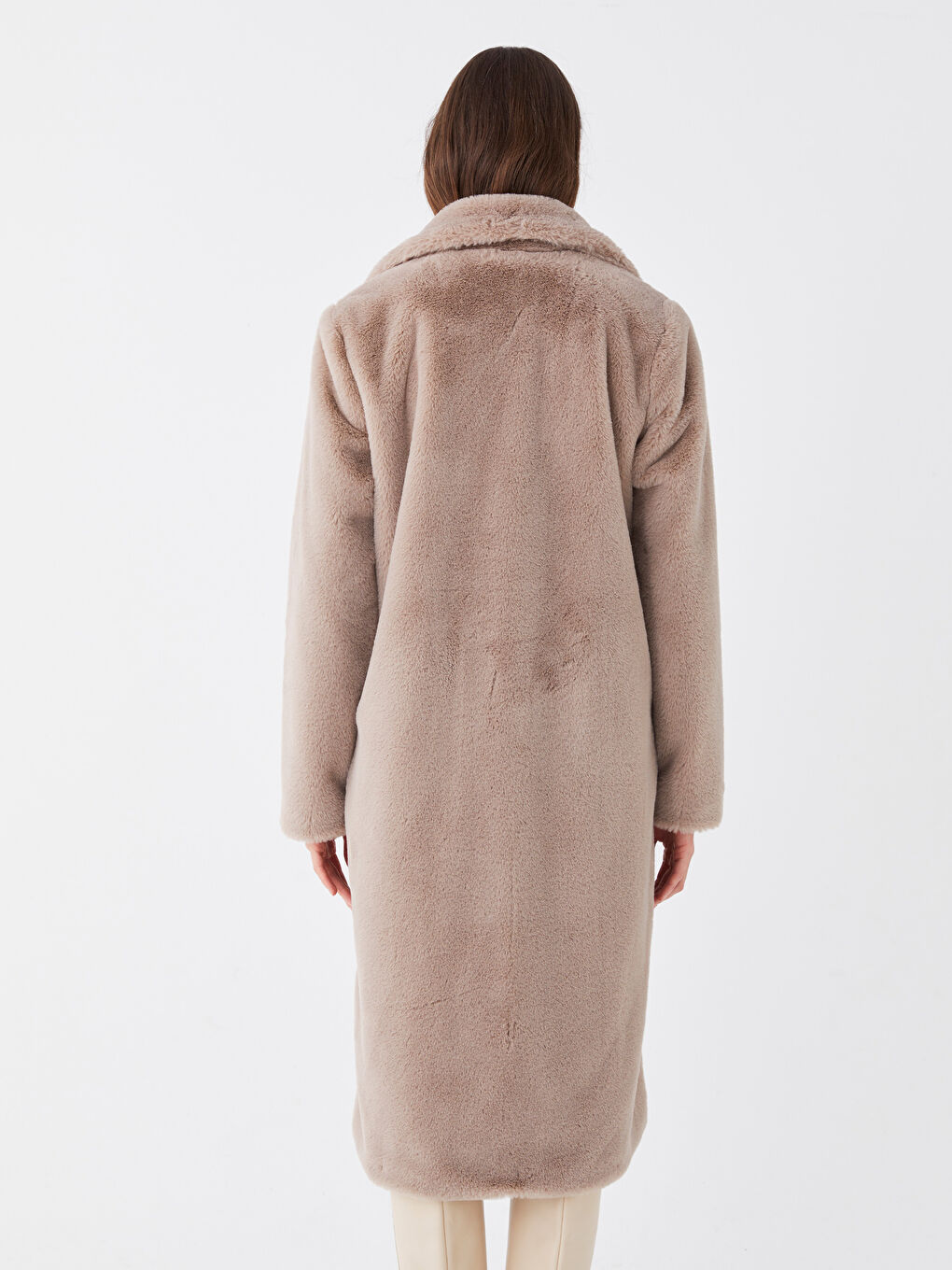 Әйелдерге арналған мойын өрнексіз үлпілдек пальто-5