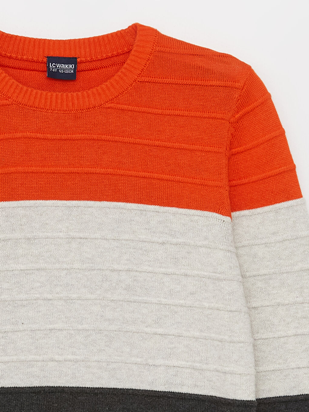 Crew Neck Color Block Long Sleeve Boys' Knitwear Sweater-1