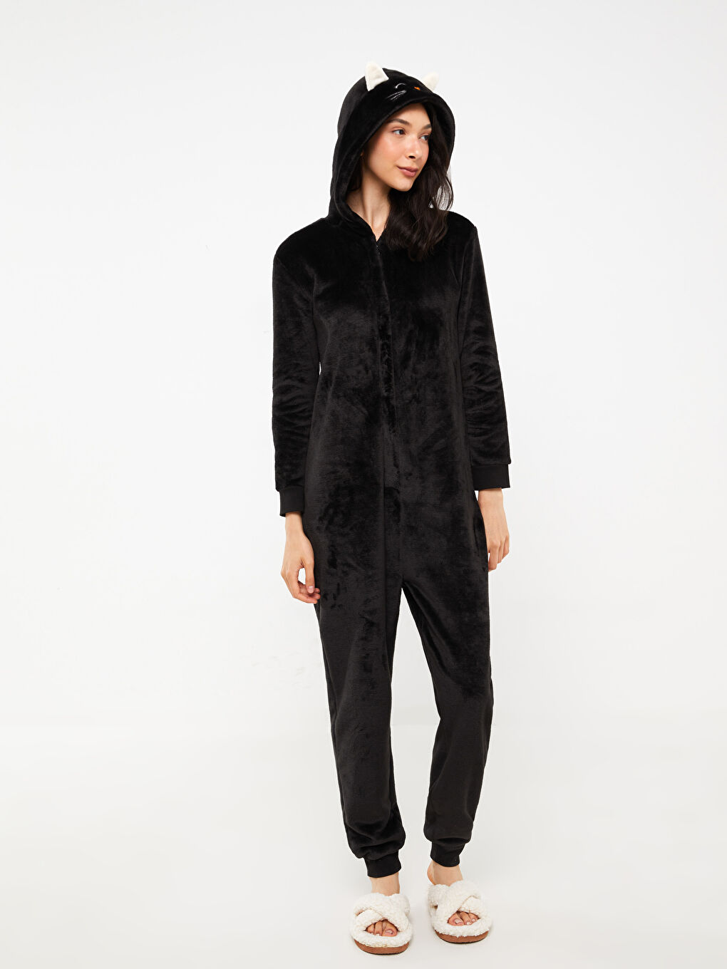 كيس نوم نساء بقبّ مْطَرّْز كم طويل-1