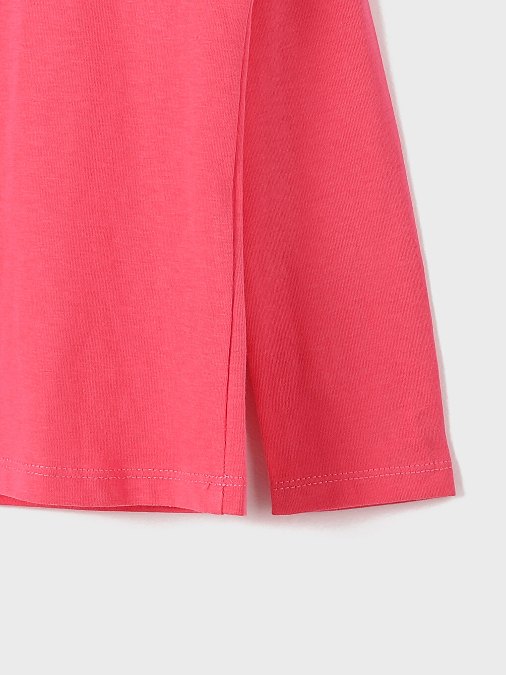 Crew Neck Long Sleeve Basic Girls' T-Shirt-2