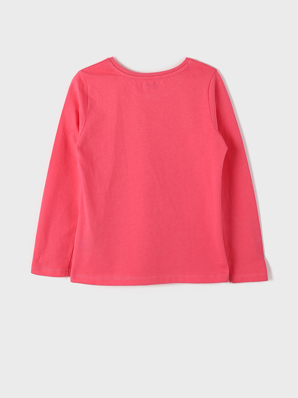 Crew Neck Long Sleeve Basic Girls' T-Shirt-3
