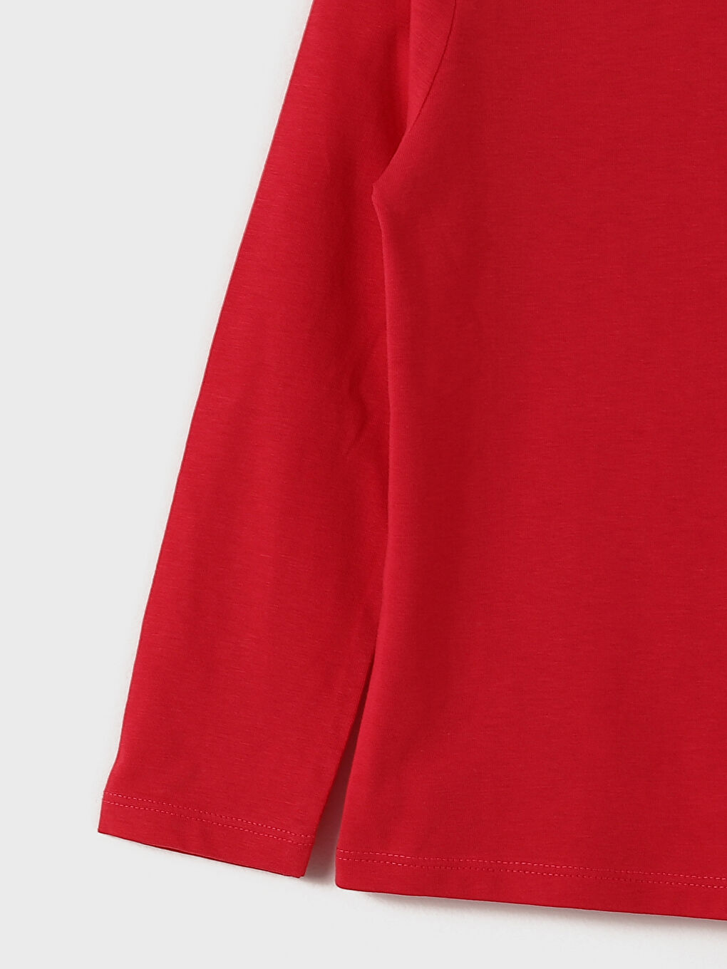 تيشيرت أساسي كم طويل ياقة دائرية للبنات-3