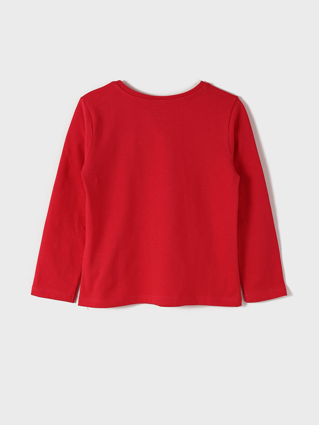 تيشيرت أساسي كم طويل ياقة دائرية للبنات-1