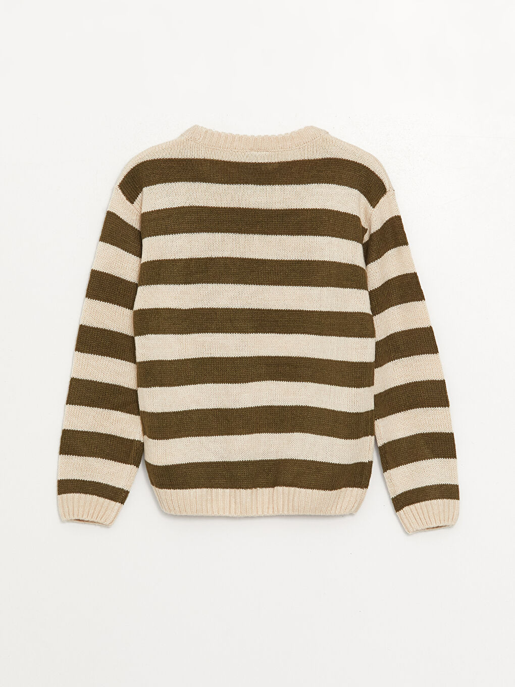 LCW Kids بلوز یه‌خه‌ خڕ خەتخەت قۆڵ درێژ بۆ کوڕان تریکۆ سوێته‌ر -W32066Z4-LGE