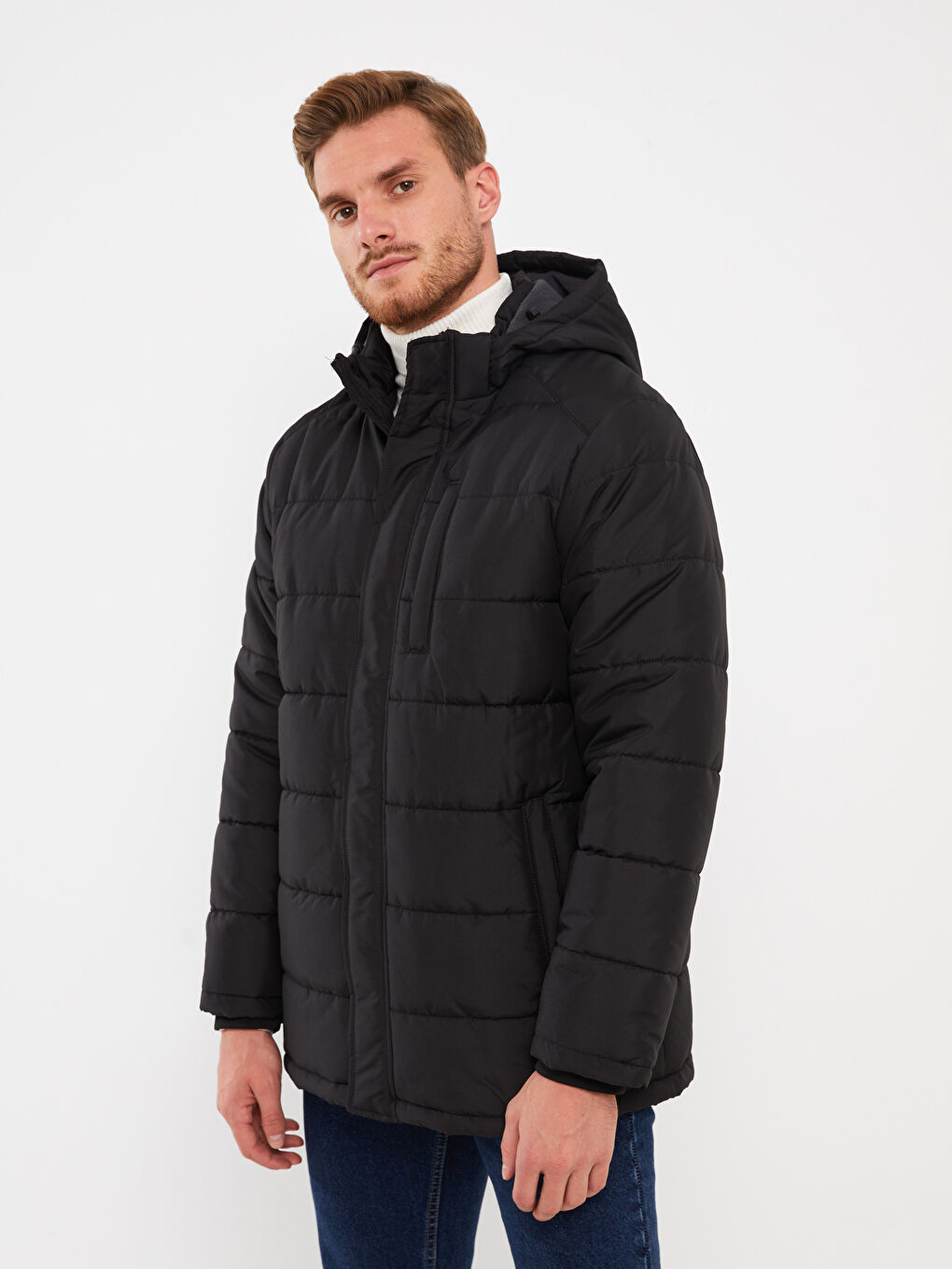 Standard Fit Hooded Men's Coat-1