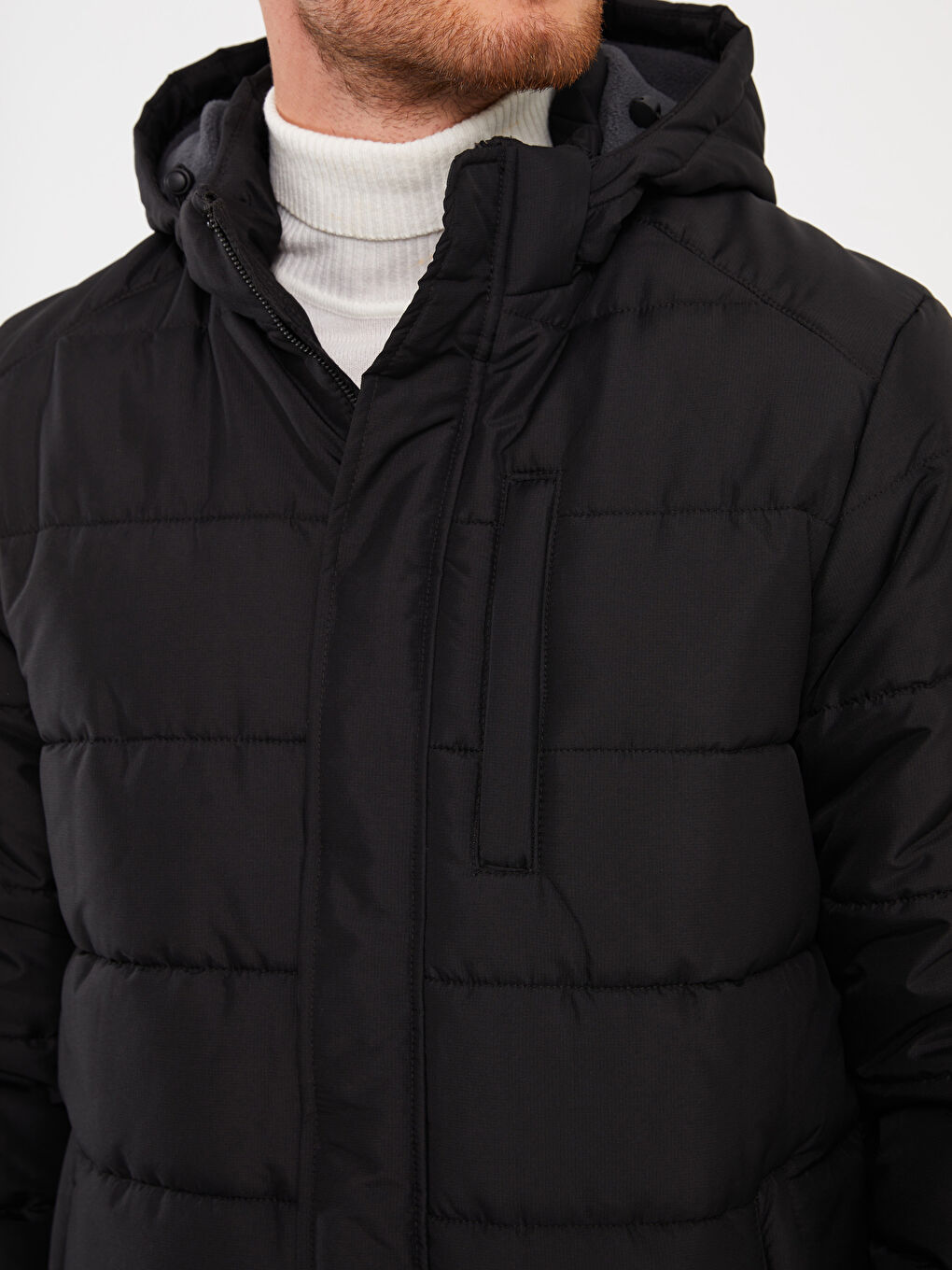 Standard Fit Hooded Men's Coat-3
