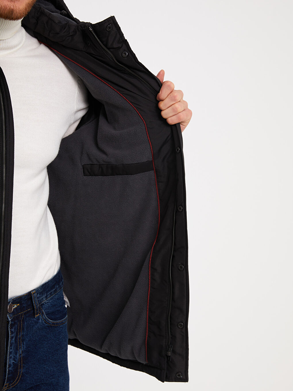 Standard Fit Hooded Men's Coat-4