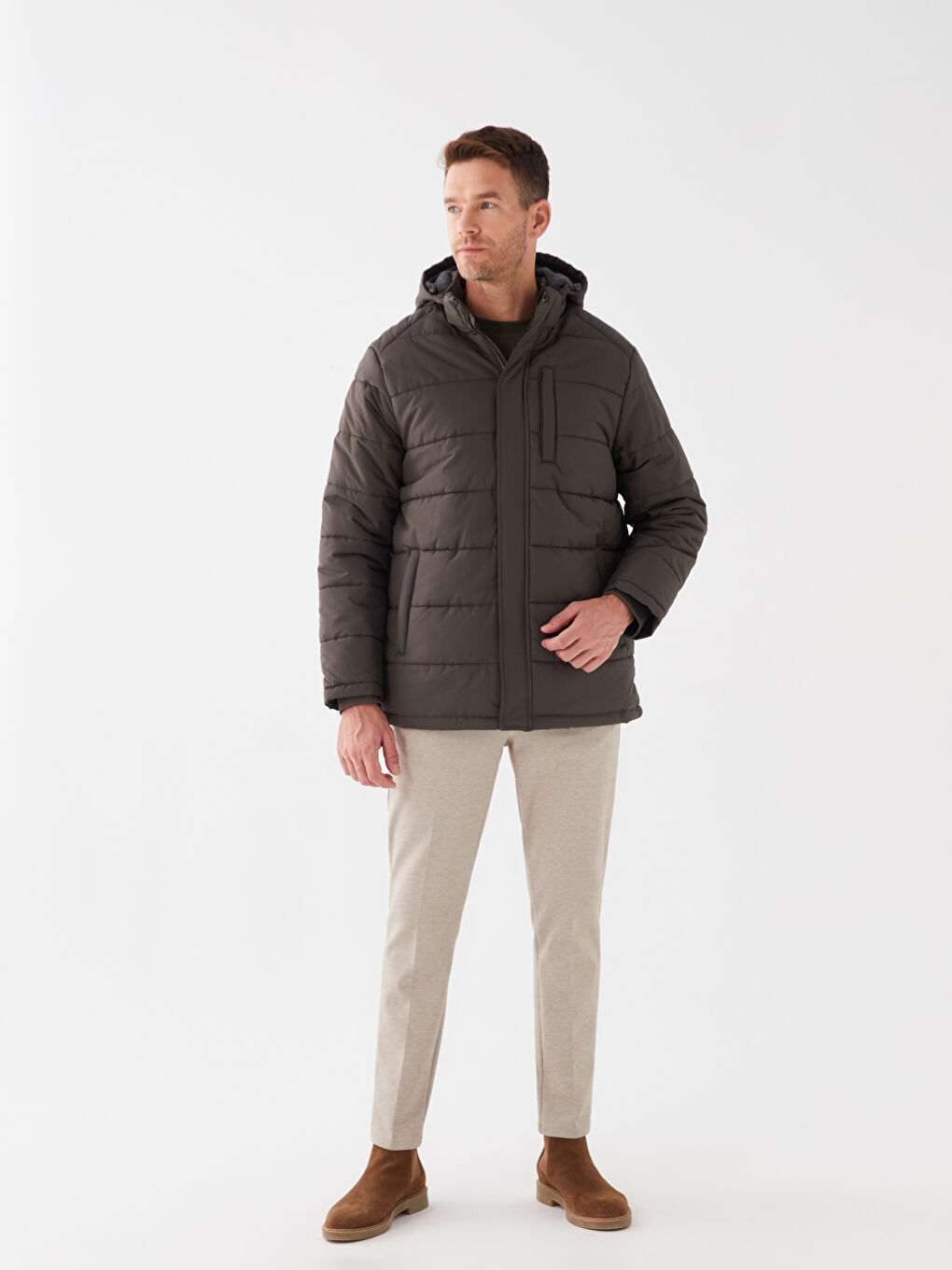 Standard Fit Kapuzenmantel für Herren-3