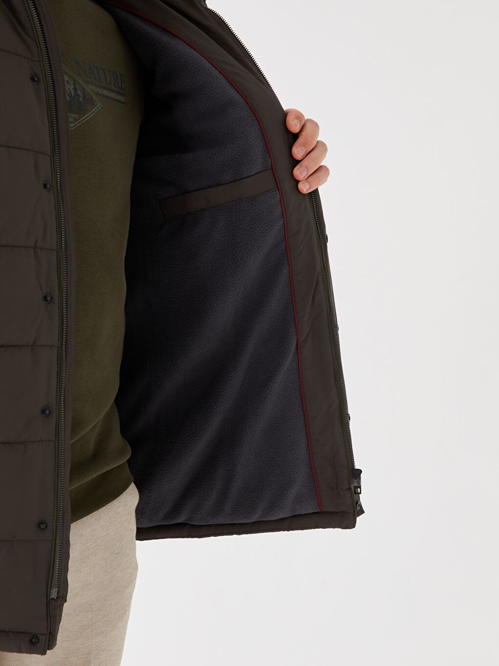 Standard Fit Kapuzenmantel für Herren-5