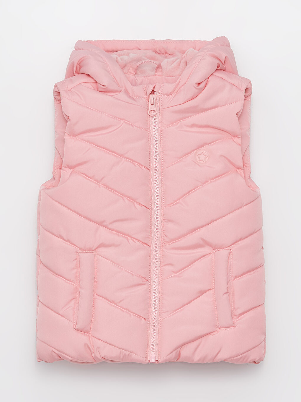 Pembe Kapüşonlu Kız Bebek Şişme Yelek