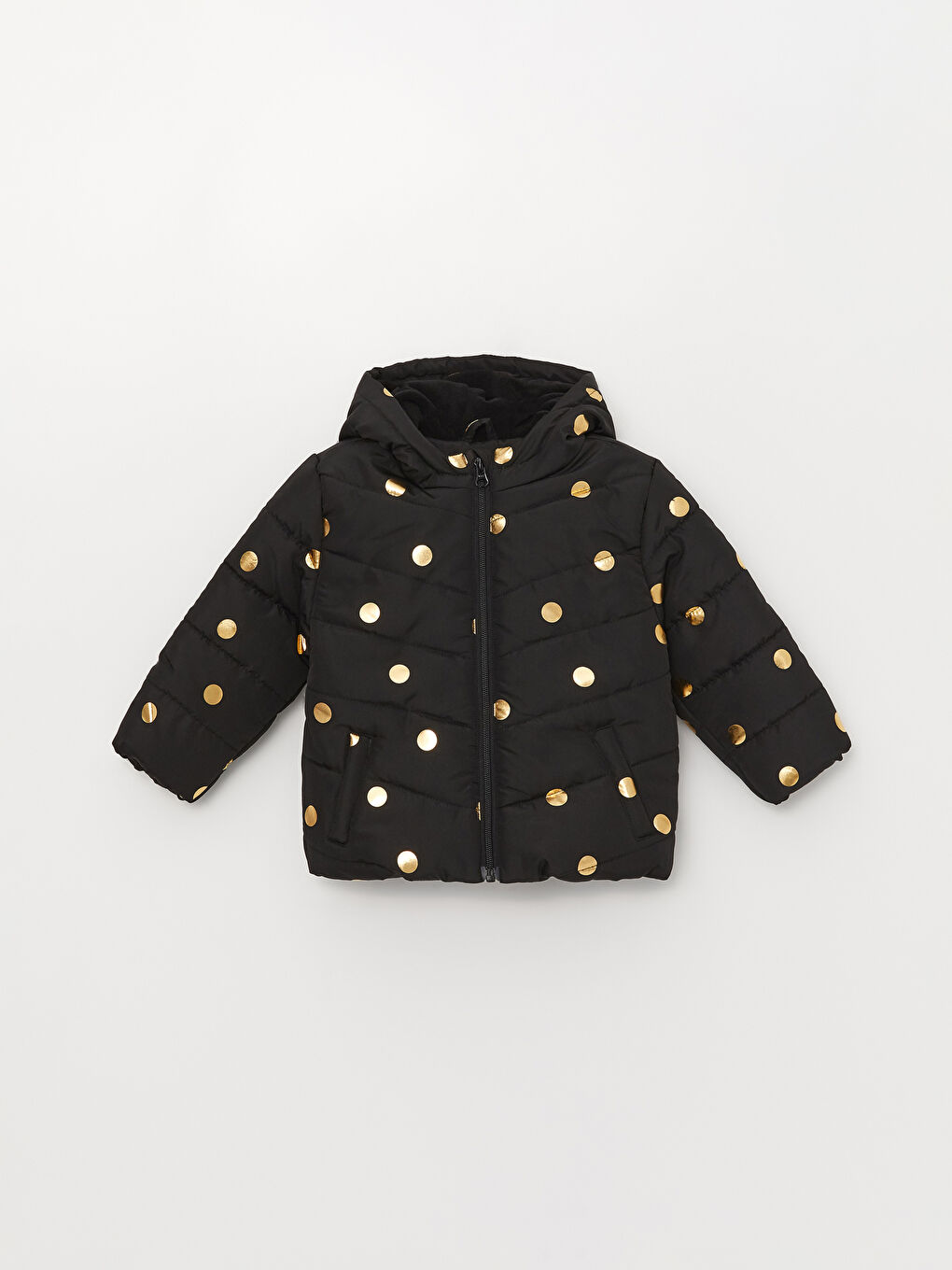 Hooded Long Sleeve Printed Baby Girls' Coat