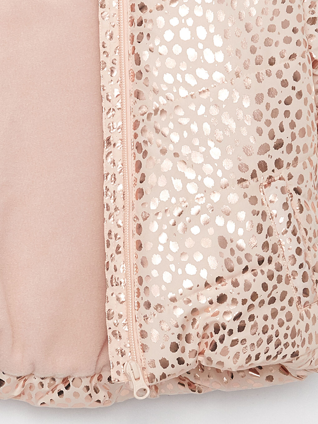 Pembe Kapüşonlu Uzun Kollu Desenli Kız Bebek Mont-2