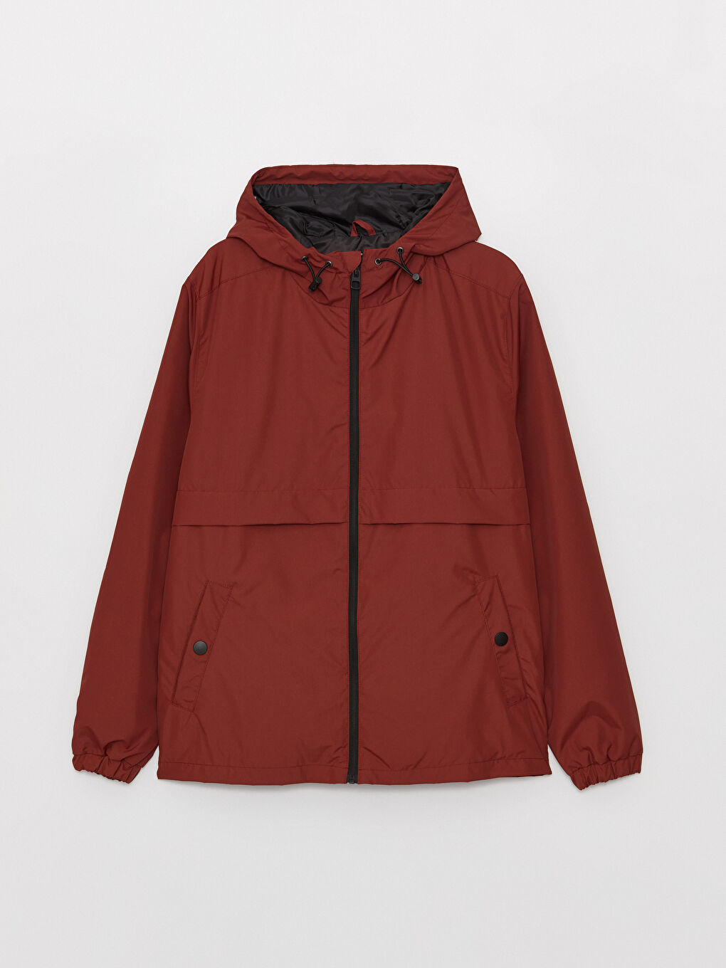 Turuncu Standart Kalıp Kapüşonlu Erkek Yağmurluk-6