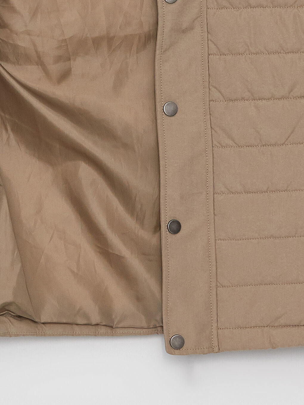 Bej Standart Kalıp Dik Yaka Erkek Şişme Yelek-7