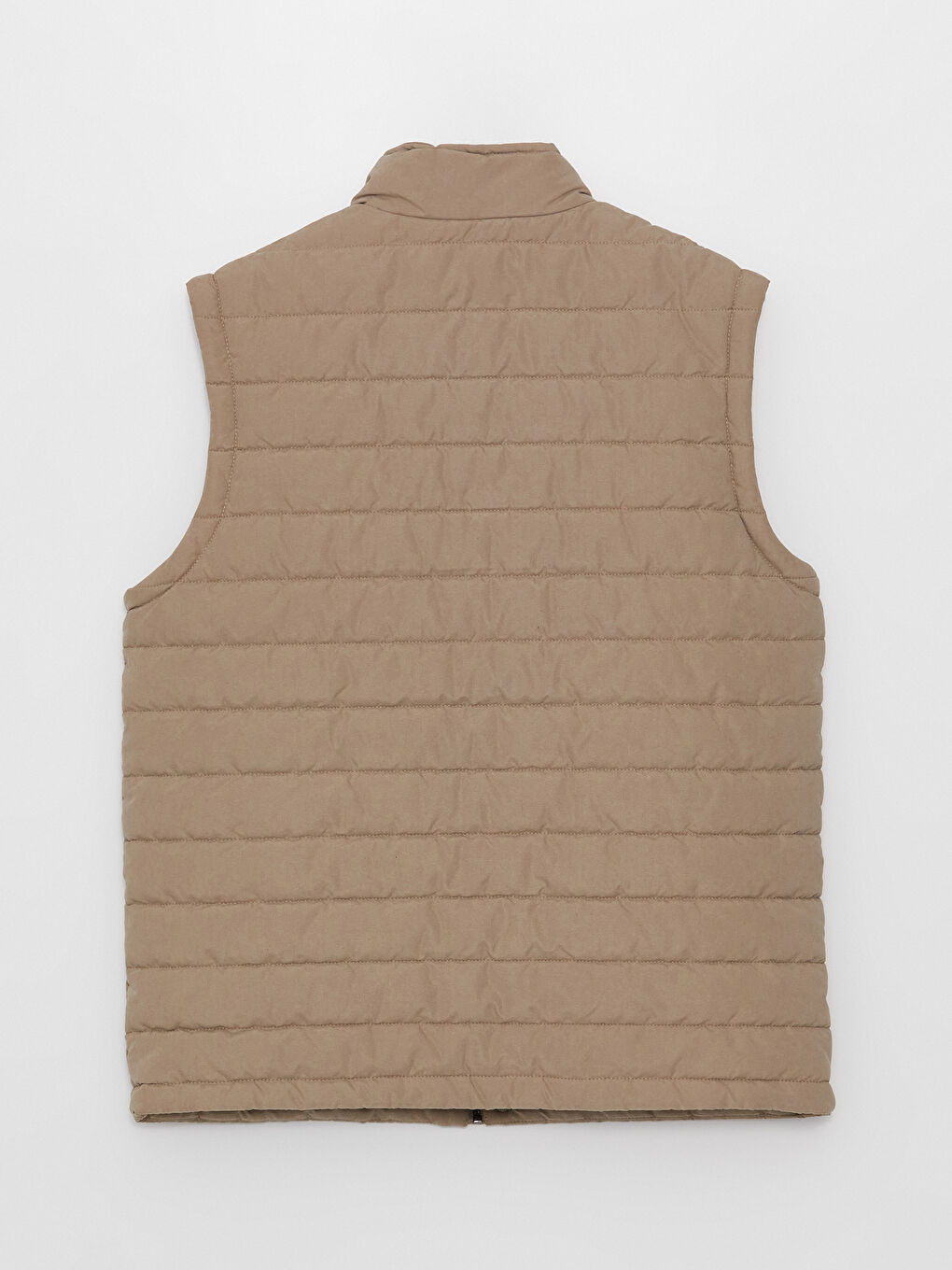 Bej Standart Kalıp Dik Yaka Erkek Şişme Yelek-8