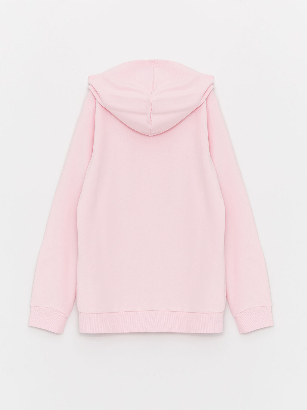 LCW Kids Pembe Kapüşonlu Basic Uzun Kollu Kız Çocuk Fermuarlı Sweatshirt - 1