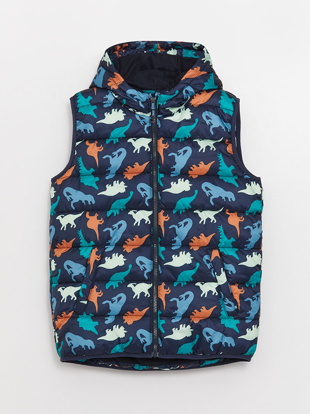 LCW Kids Hooded Printed Boys' Puffer Gilet -W32122Z4-LSJ