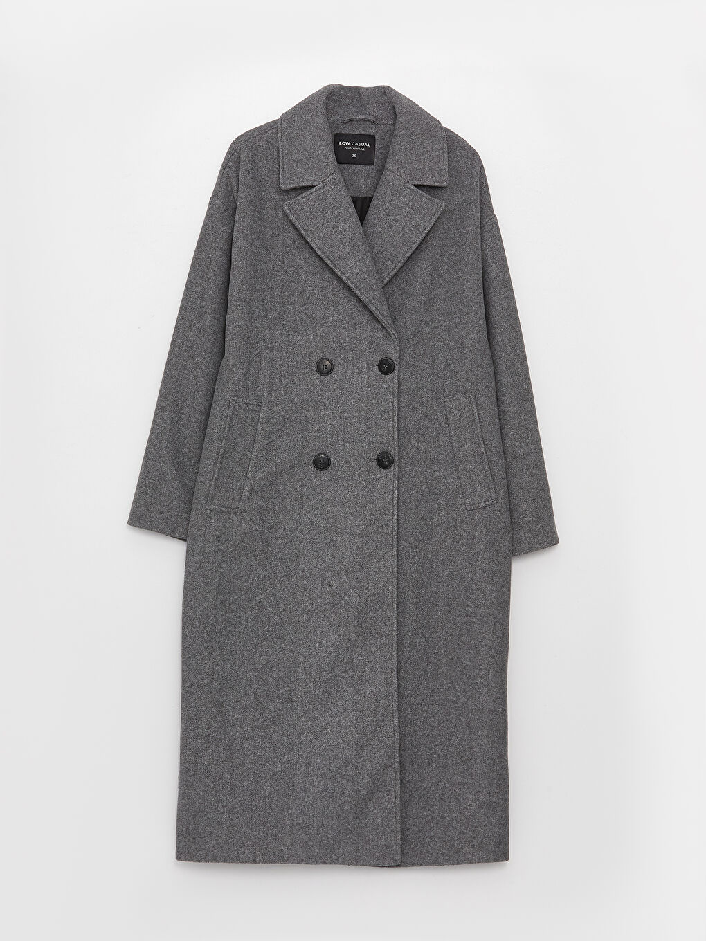 Žena SIVA Kaput od mješavine vune-6