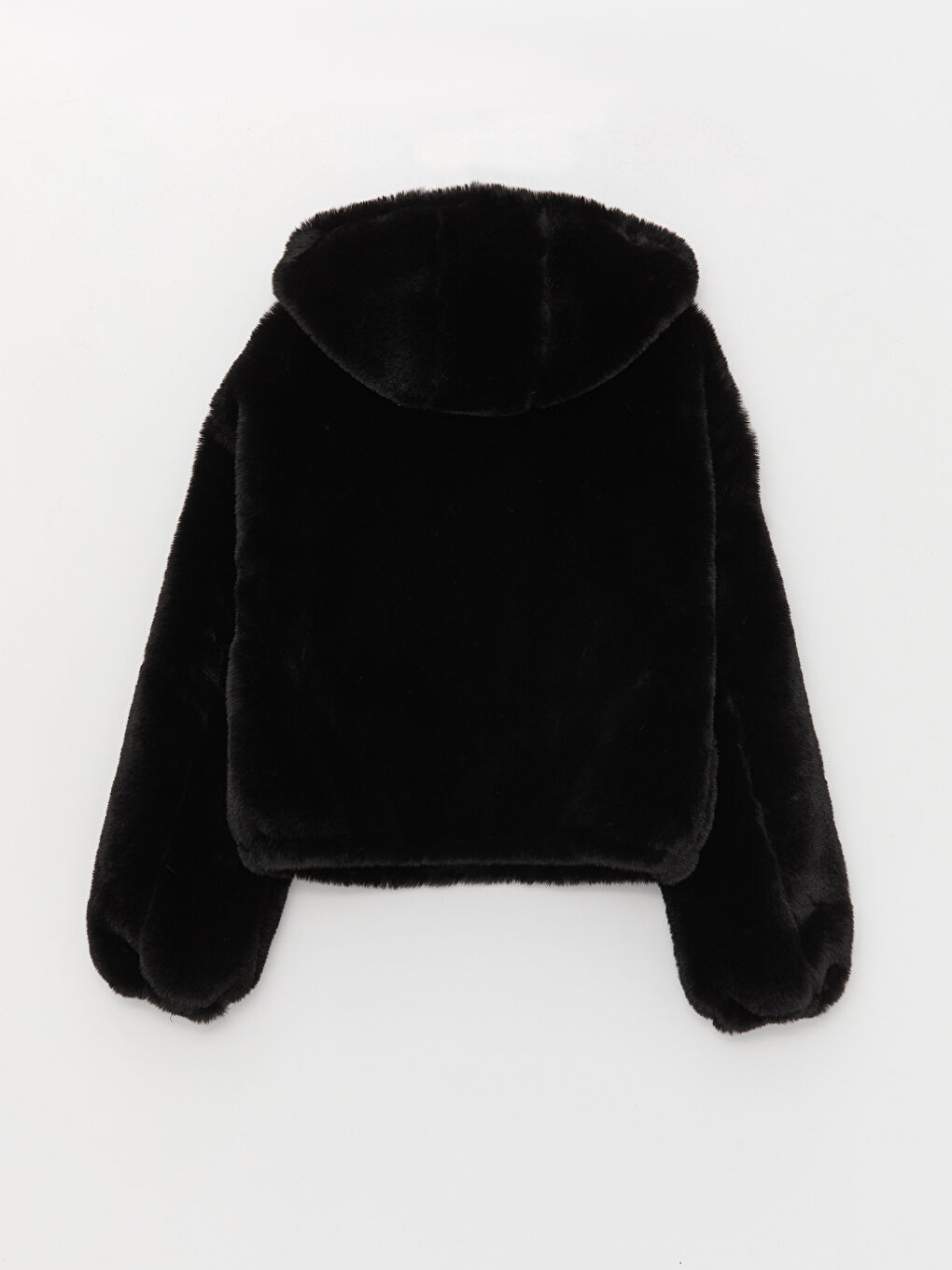 Hooded Regular Long Sleeve Women's Plush Coat-7