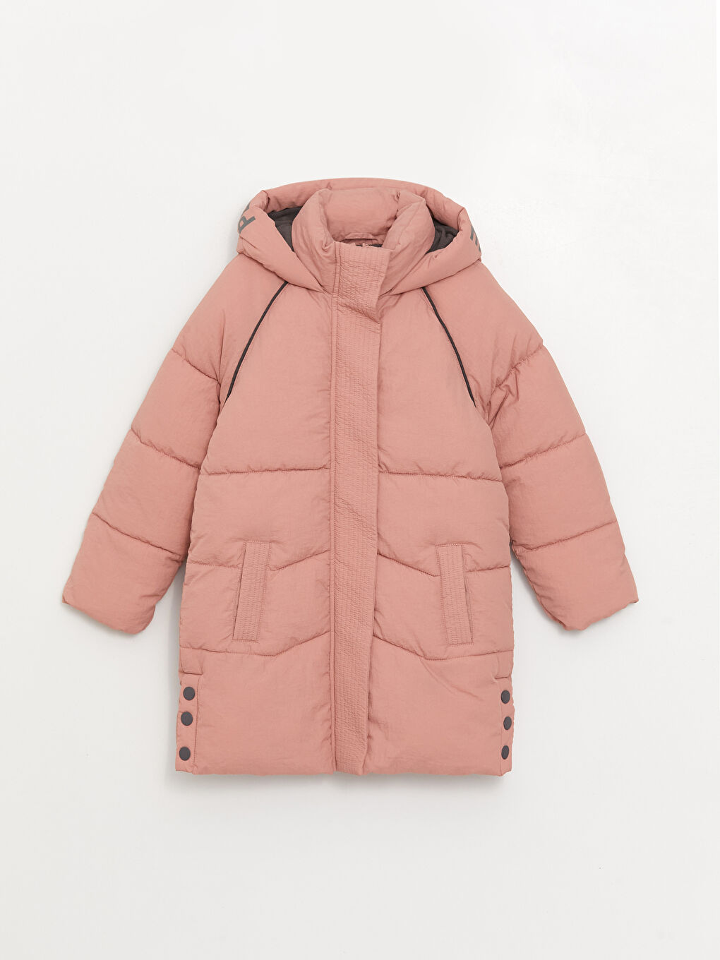 Pembe Kapüşonlu Kız Çocuk Kaban