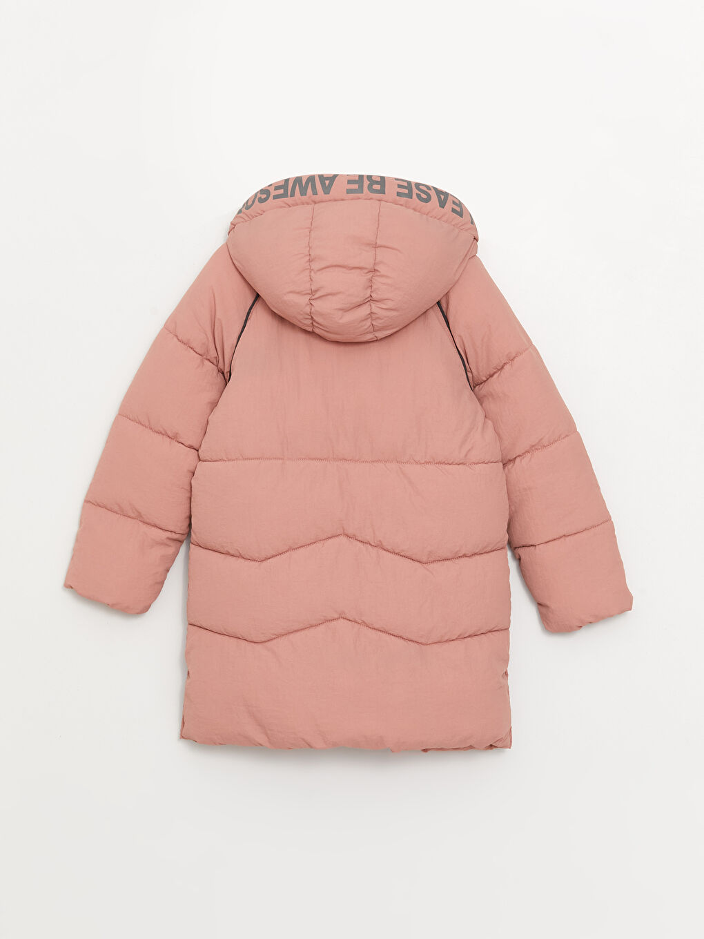 Pembe Kapüşonlu Kız Çocuk Kaban-1