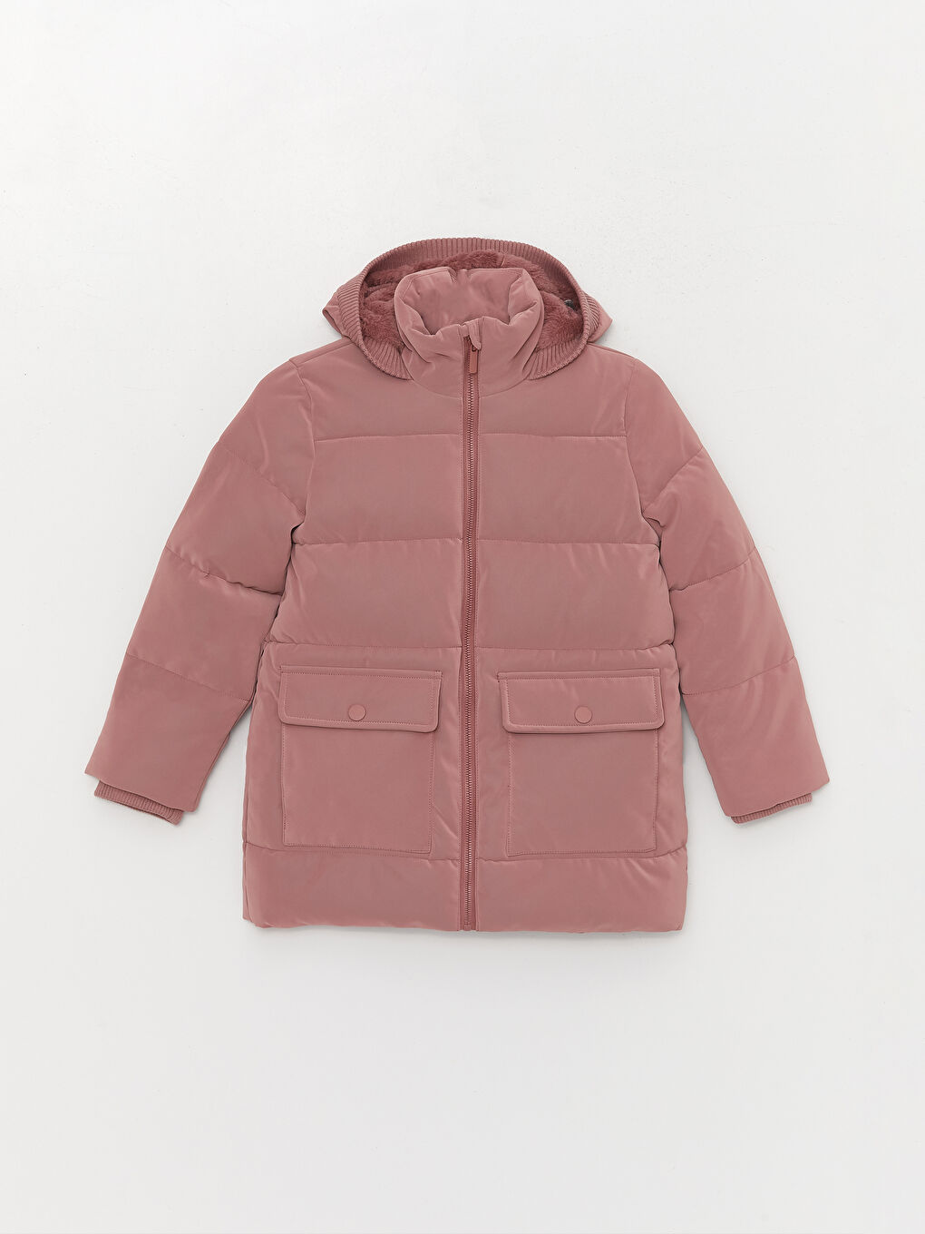 LCW Kids Hooded Basic Girl Coat -W32218Z4-SYT