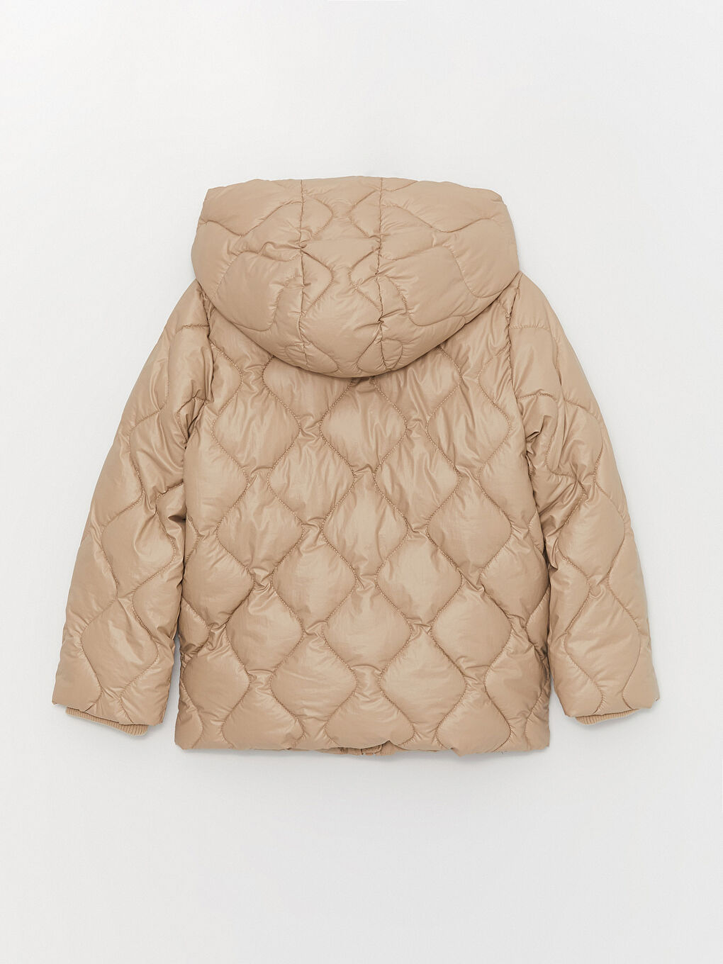 Gesteppter Mädchenmantel mit Kapuze-2