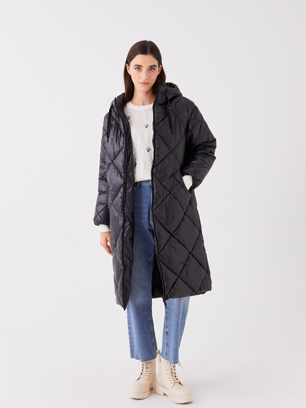 Hooded Quilted Women's Puffer Coat