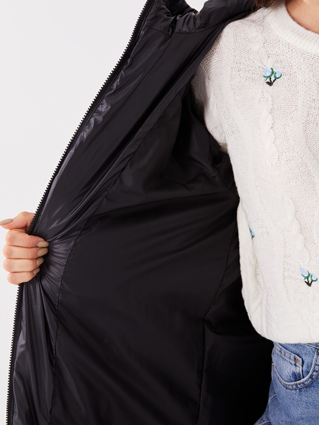 Hooded Quilted Women's Puffer Coat-4