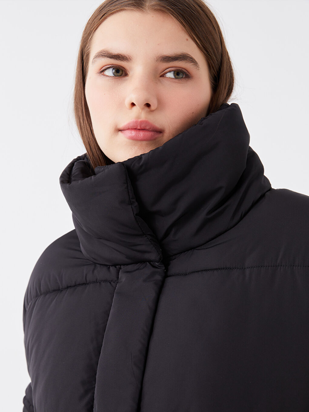 Stand Up Collar Straight Long Sleeve Oversize Women's Down Coat -W32233Z8-CVL