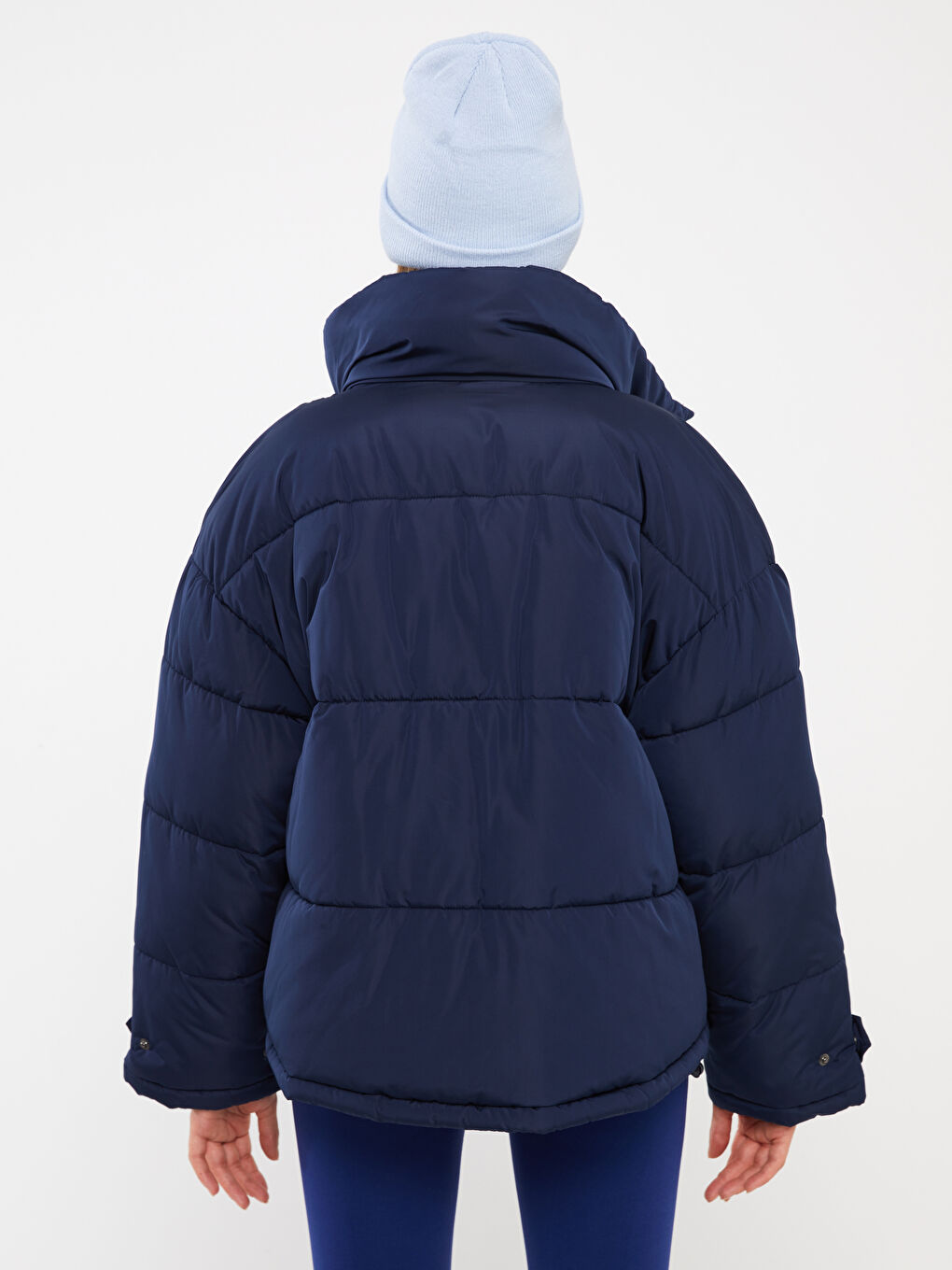 LCW Vision Dik Yaka Düz Oversize Kadın Şişme Mont -W32238Z8-VB1