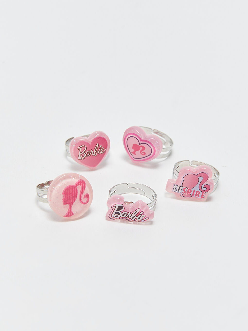 Karışık Barbie Lisanslı Kız Çocuk Yüzük Seti 5'li-1
