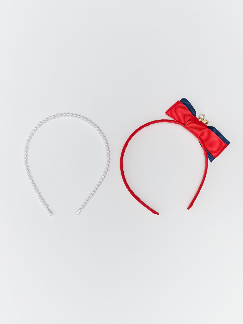 Bow and Pearl Detailed Girl's Tiara 2-Pack