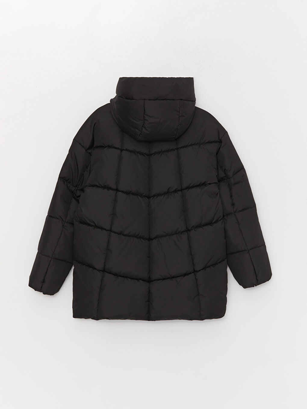 معطف منفوخ نسائي سادة بقبّ-7