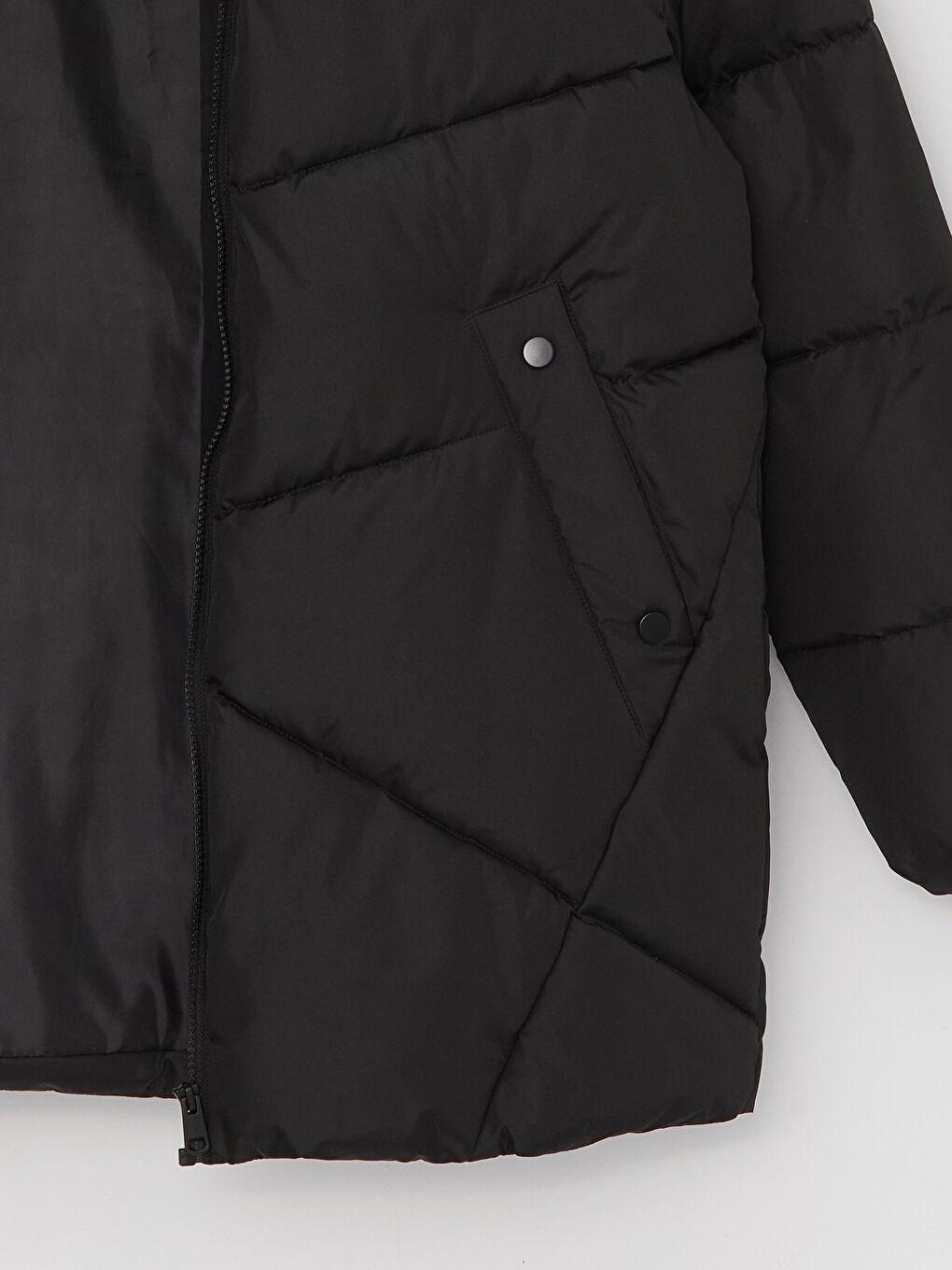 معطف منفوخ نسائي سادة بقبّ-8