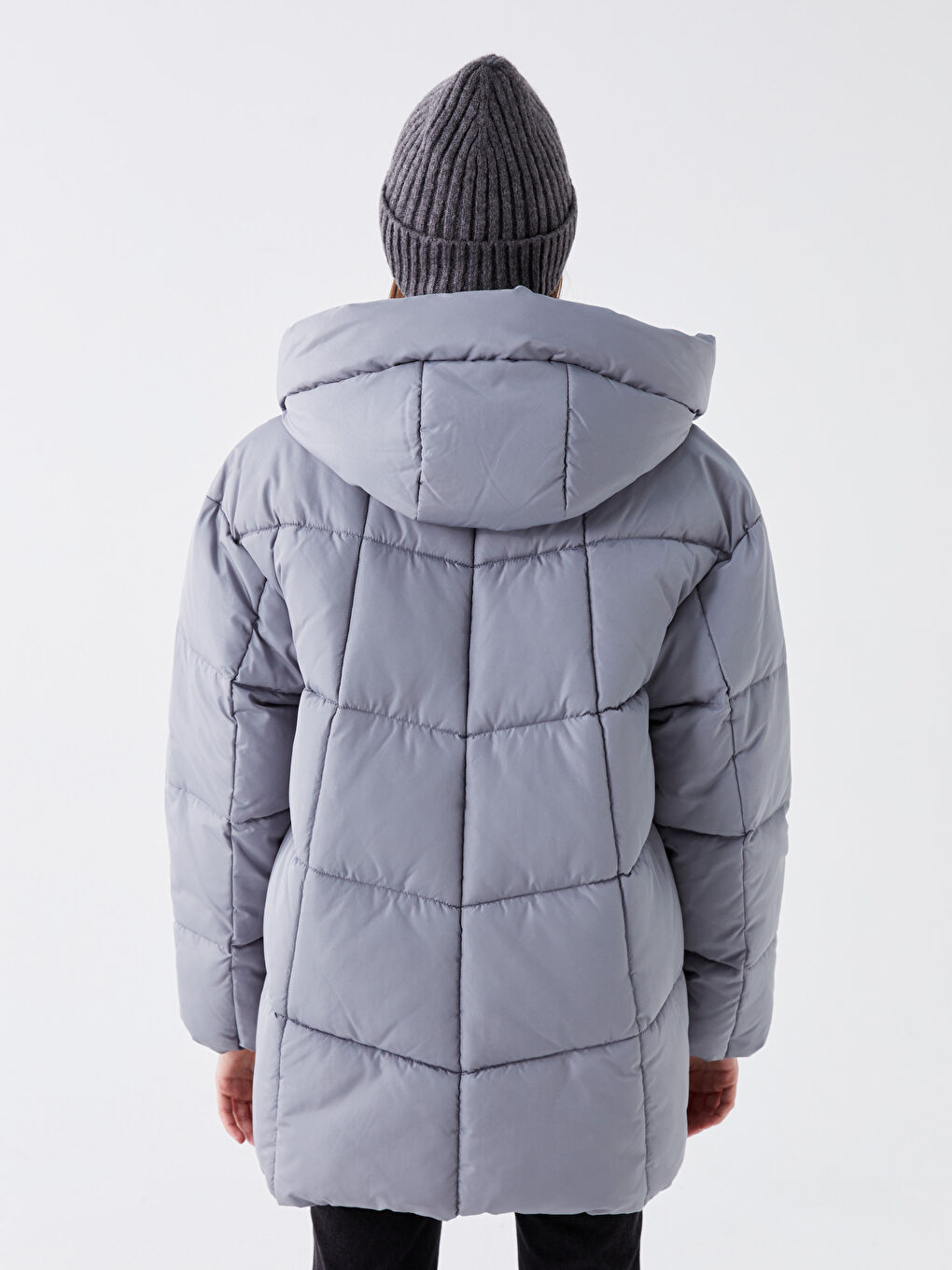 LCW Vision Women's Hooded Plain Puffer Coat -W32291Z8-V8T