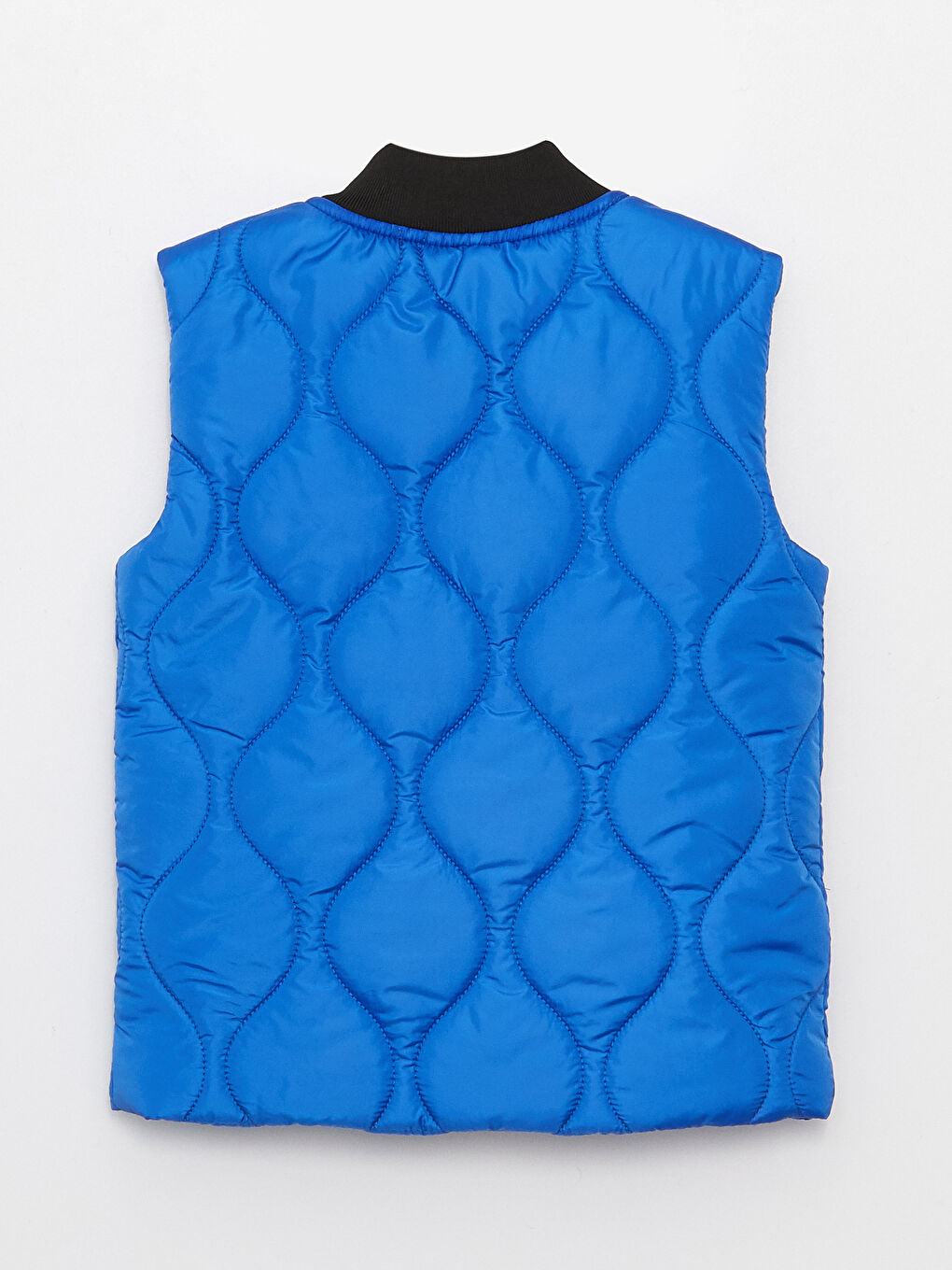 Mavi Kolej Yaka Kendinden Desenli Erkek Çocuk Yelek-4