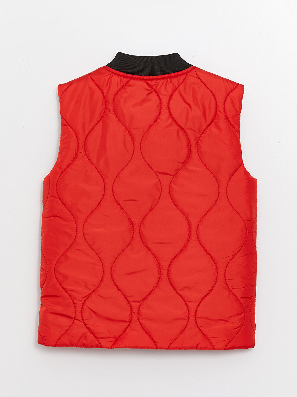 Kırmızı Kolej Yaka Kendinden Desenli Erkek Çocuk Yelek-4