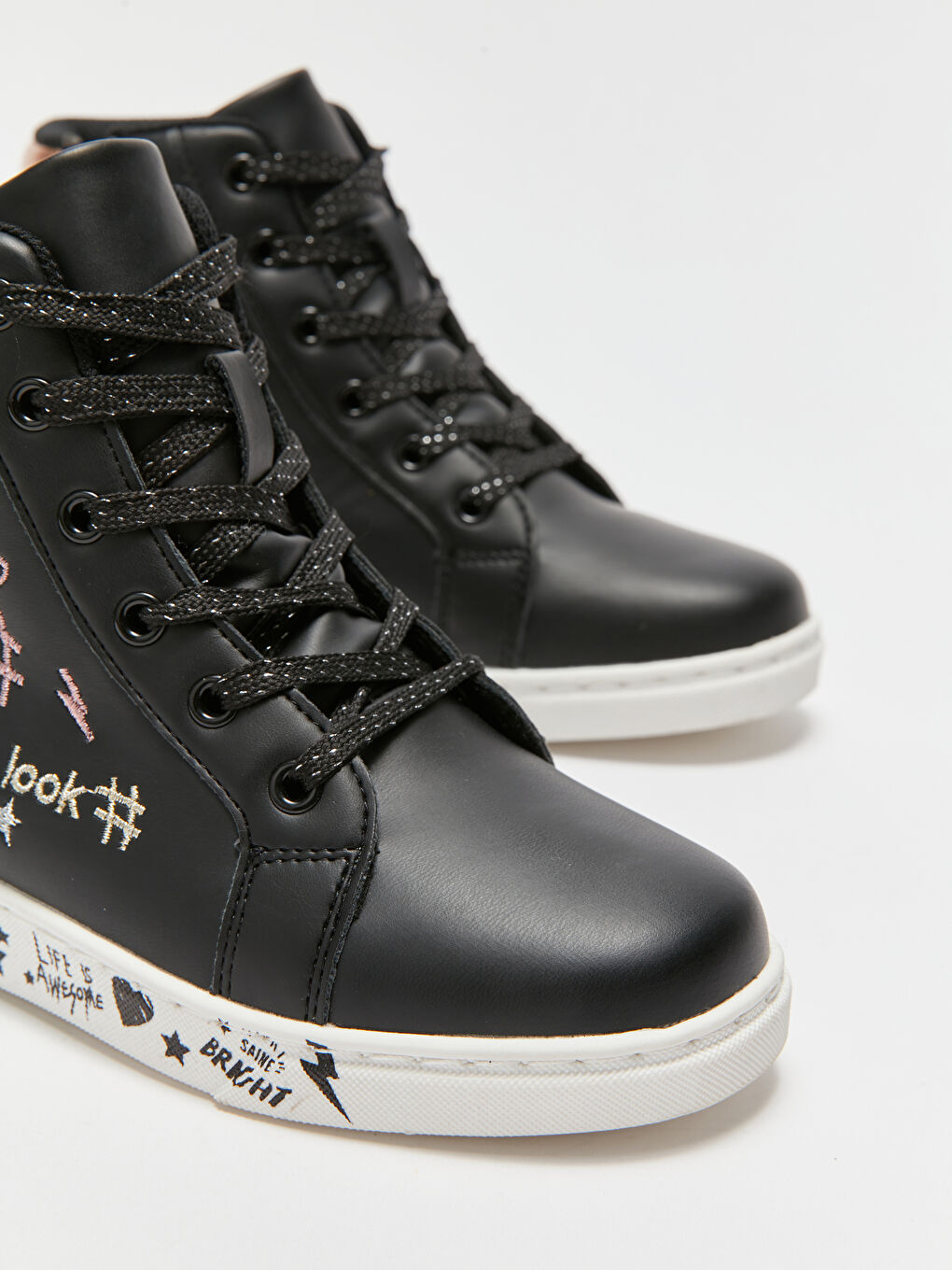 Încălțăminte Sport Sport cu Șireturi și Broderie cu Litere pentru Fete-2