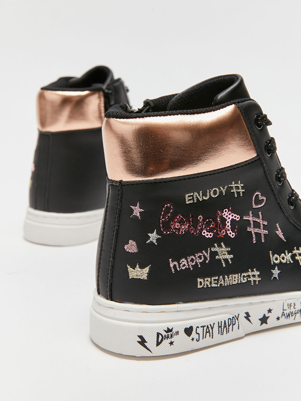 Încălțăminte Sport Sport cu Șireturi și Broderie cu Litere pentru Fete-4