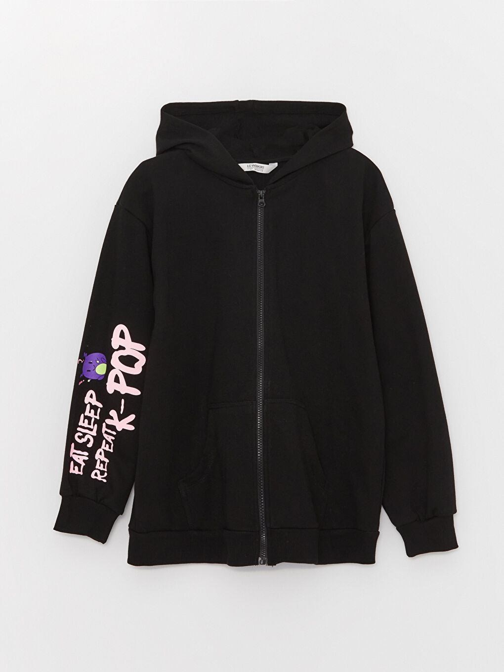 Girl's Hoodie K-Pop Printed Long Sleeve Zippered Sweatshirt -W32321Z4-CVL