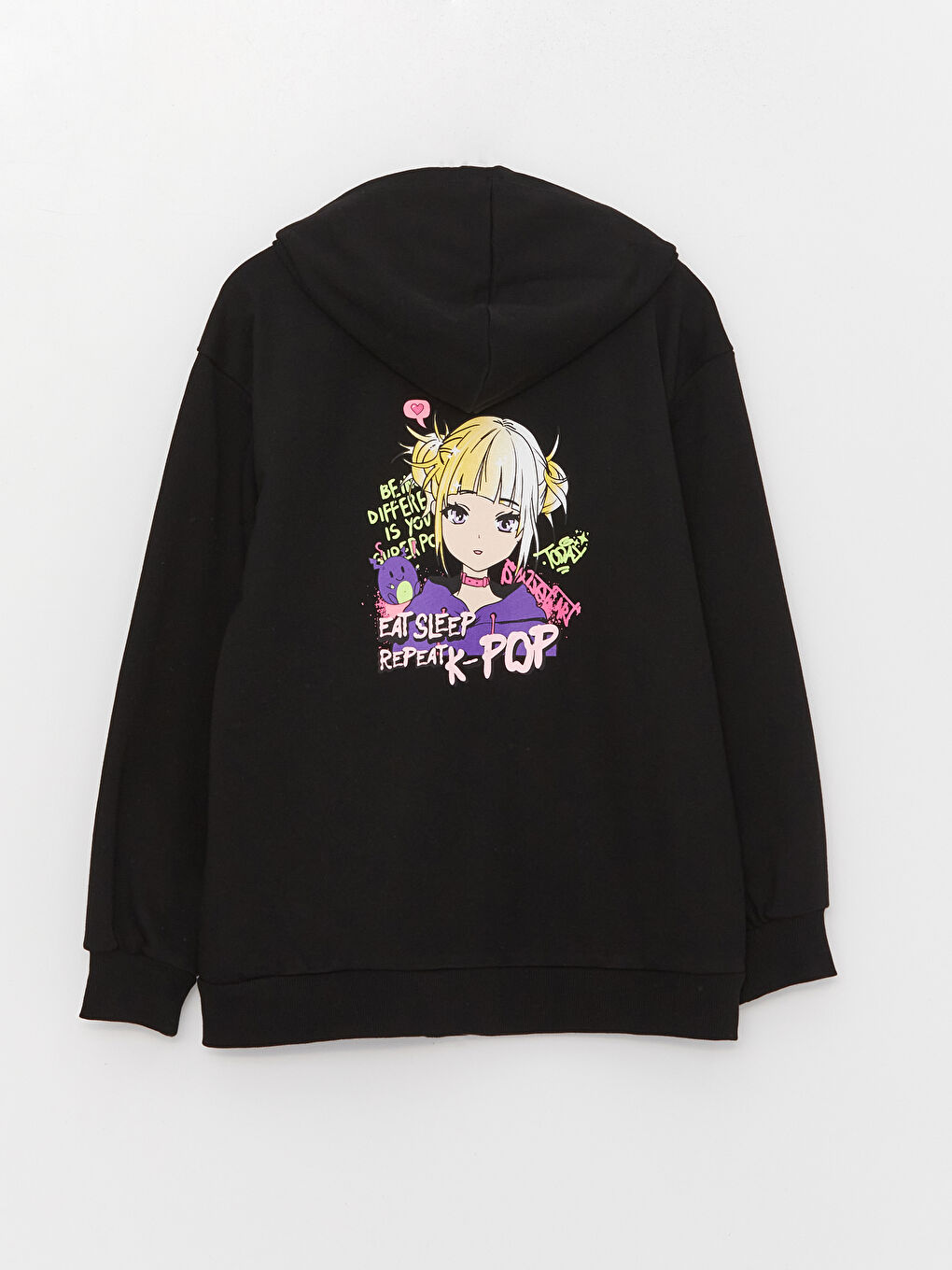 Girl's Hoodie K-Pop Printed Long Sleeve Zippered Sweatshirt -W32321Z4-CVL
