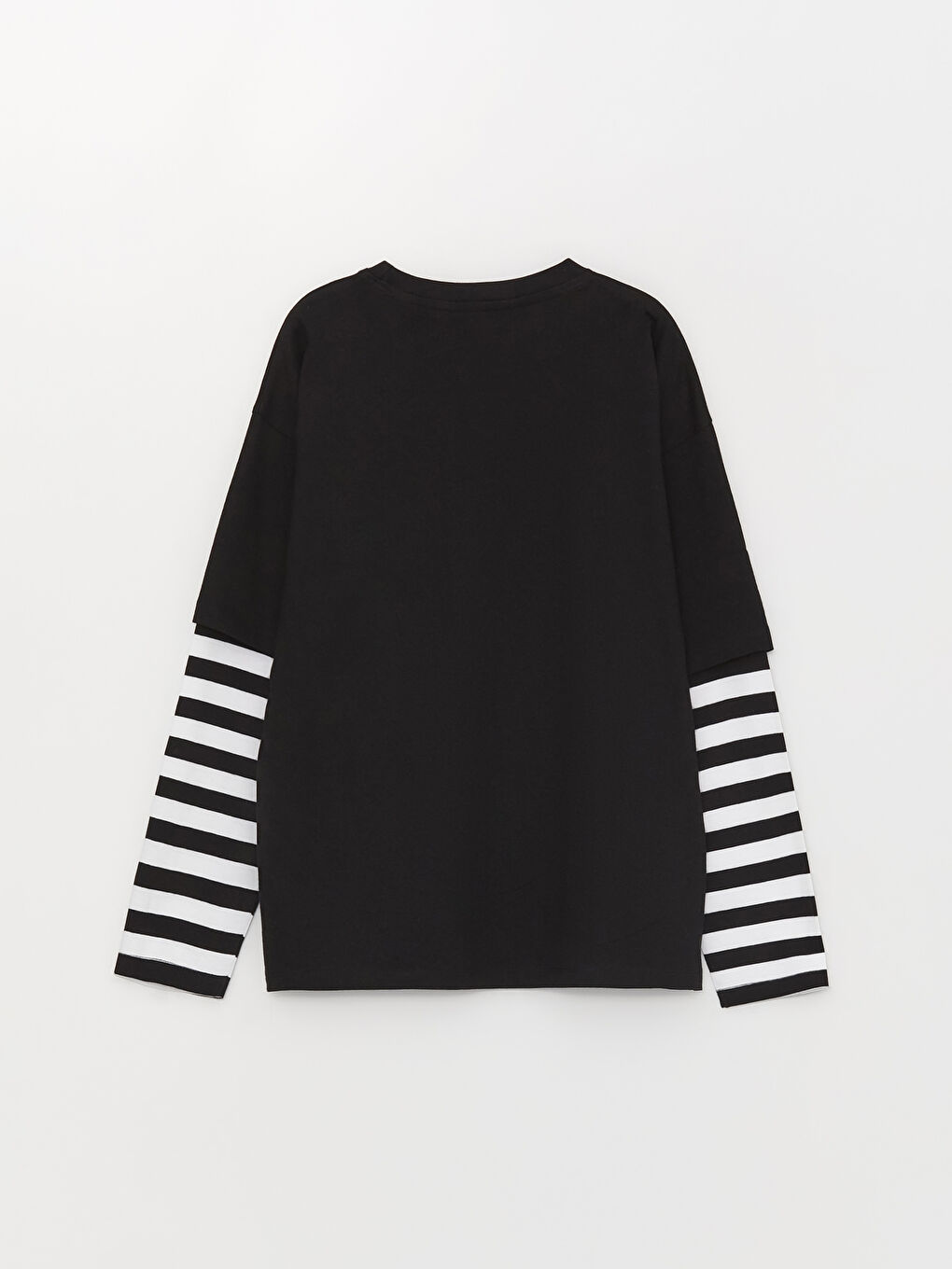 Футболка с круглым вырезом, с принтом, с длинным рукавом, для девочек-1