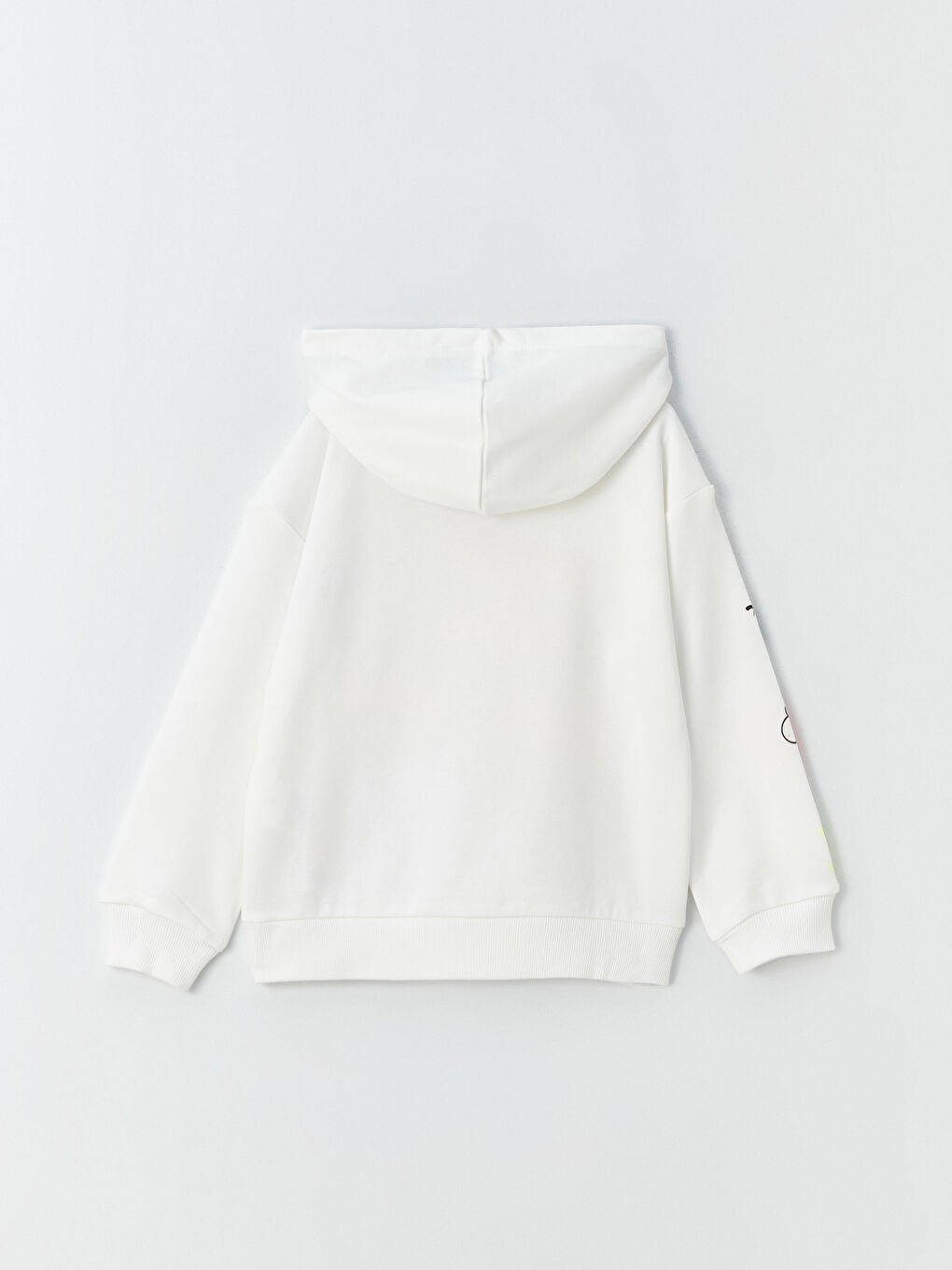 Ekru Baskılı Uzun Kollu Kız Çocuk Hoodie-2